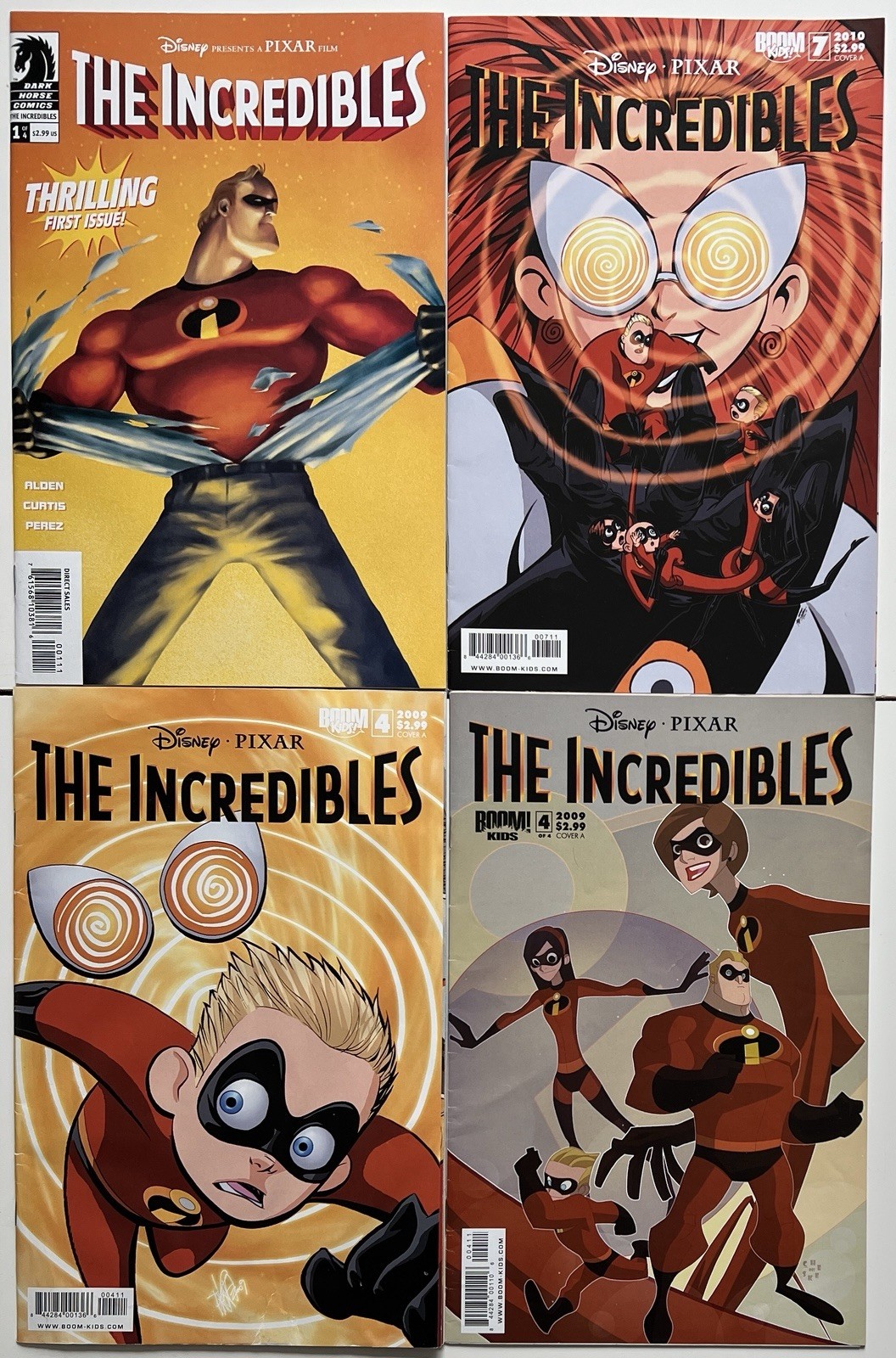 The Incredibles #1 #4 #7 and Incredibles Family Matters #4 Lot
