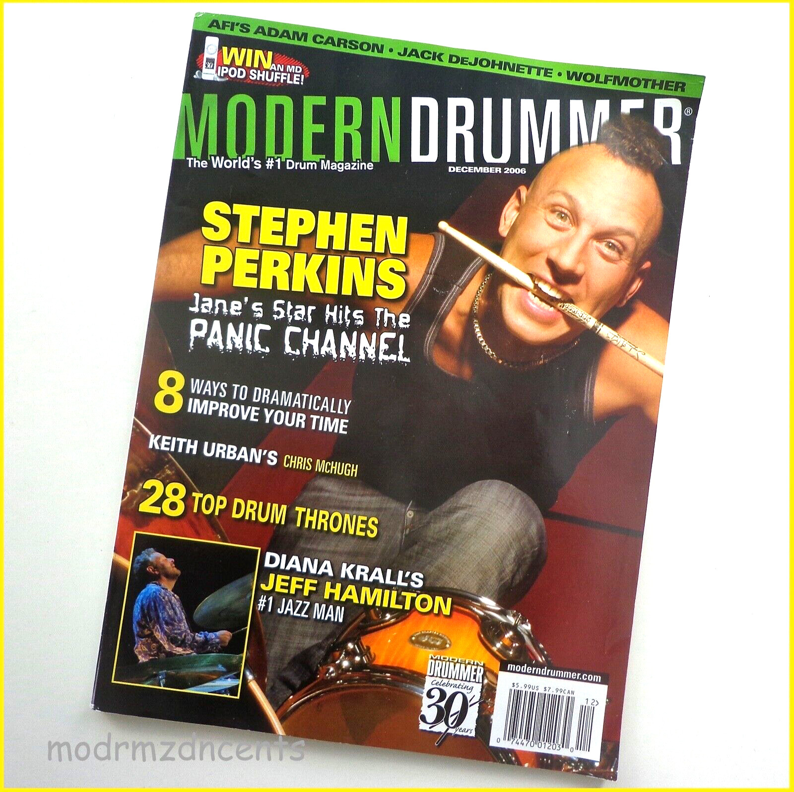 MODERN DRUMMER - Dec 2006 - STEPHEN PERKINS - JANES ADDICTION + Jeff Hamilton