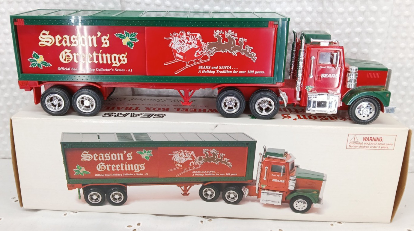 NEW 1998 SEARS CREDIT CARD ED.BOX TRAILER TRUCK BANK W SOUNDS HOLIDAY SERIES