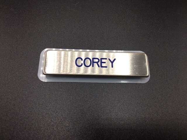 Custom Air Force Magnetized Silver Name Tag