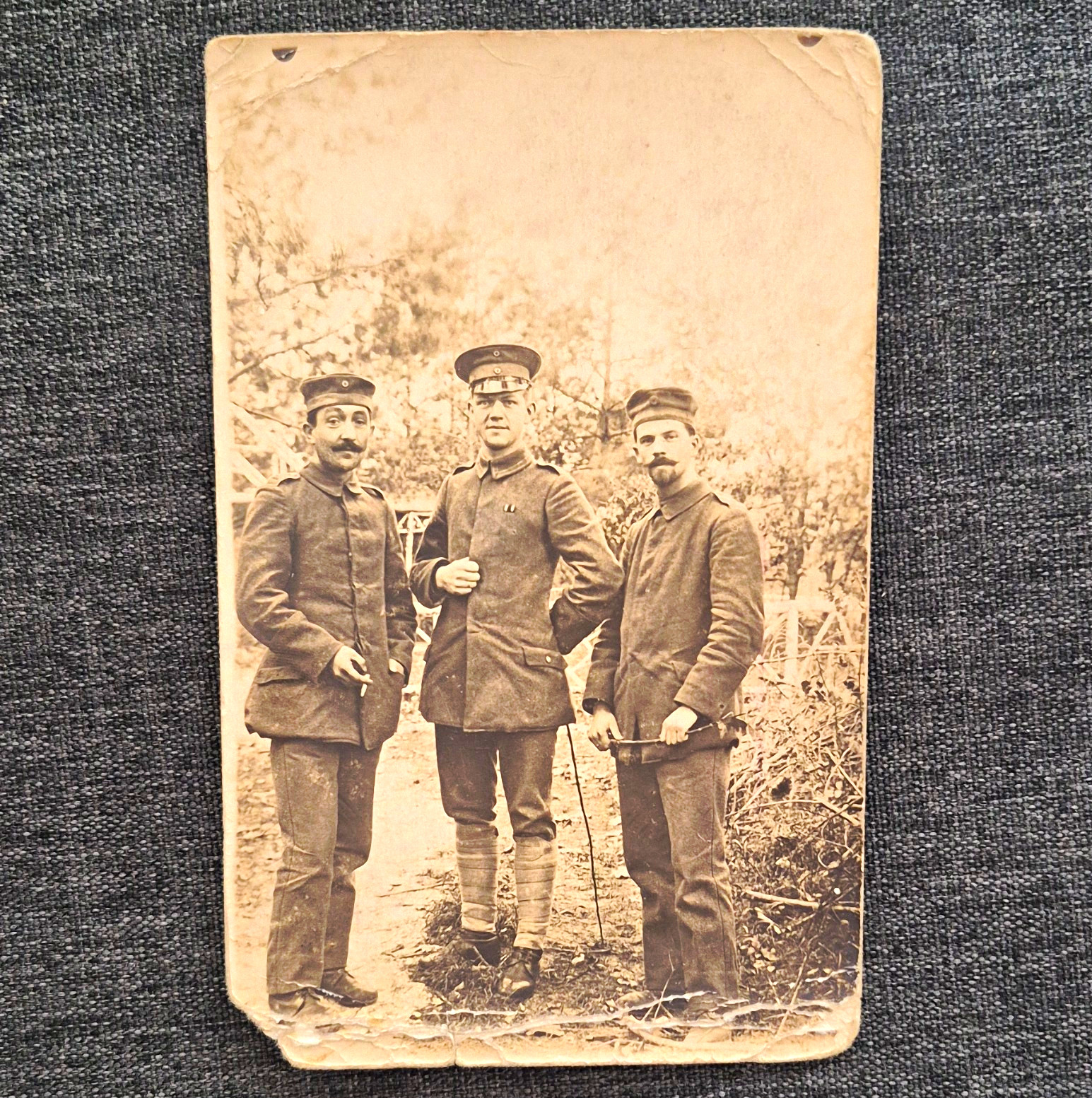 WWI real photo postcard Feldpost, Rare sent from one German soldier to another