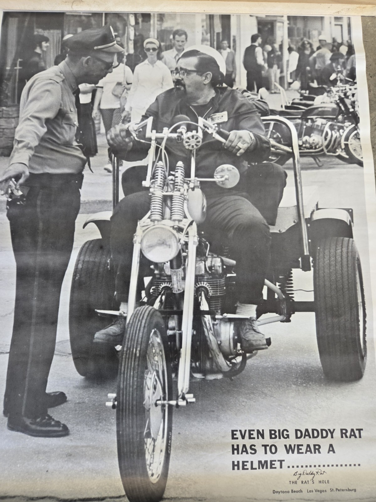 Vintage Big Daddy Rat Karl G Smith Cop Poster Daytona Las Vegas St. Petersburg 