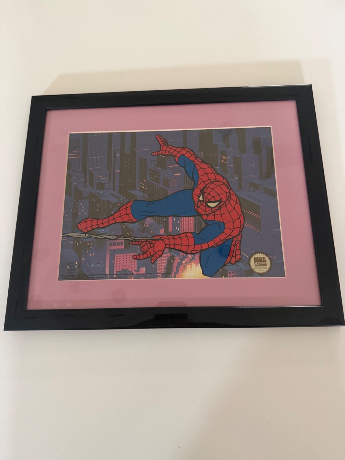 Spiderman Animation Seri Cel Custom Framed
