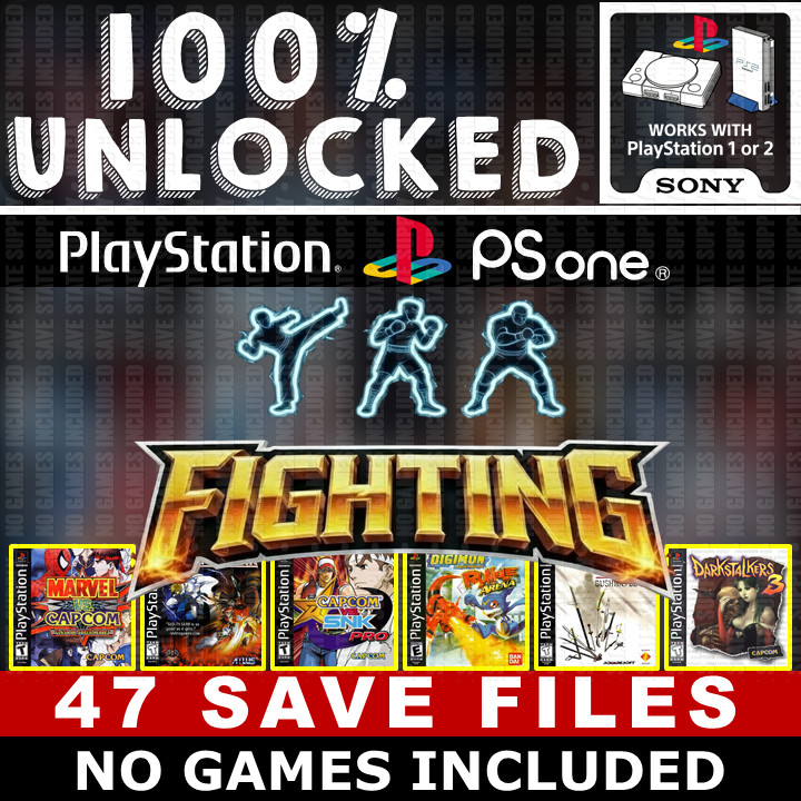 Bushido Blade Darkstalkers Digimon Guilty Gear Marvel Ehrgeiz PS1 Memory Card