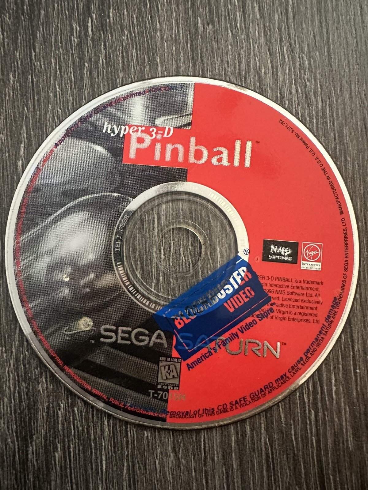 Hyper 3-D Pinball (Sega Saturn, 1996) Disc Only