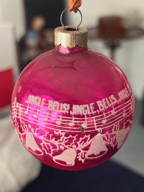 Vintage WWII Era Shiny Brite -Christmas Ornament  JINGLE BELLS  Made USA SCARCE