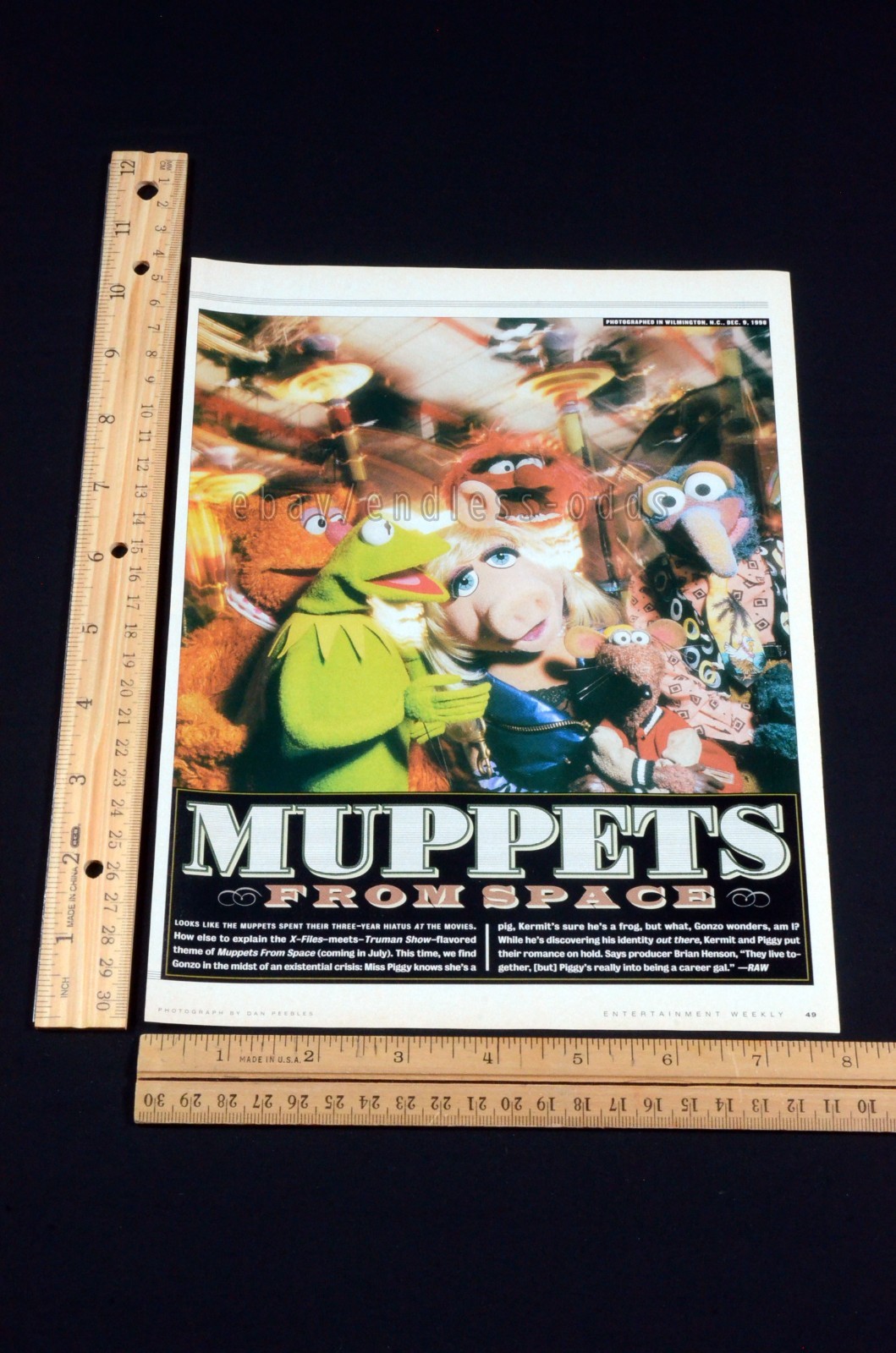 1999 Muppets From Space Kermit the Frog Miss Henson Piggy Magazine Page Print Ad