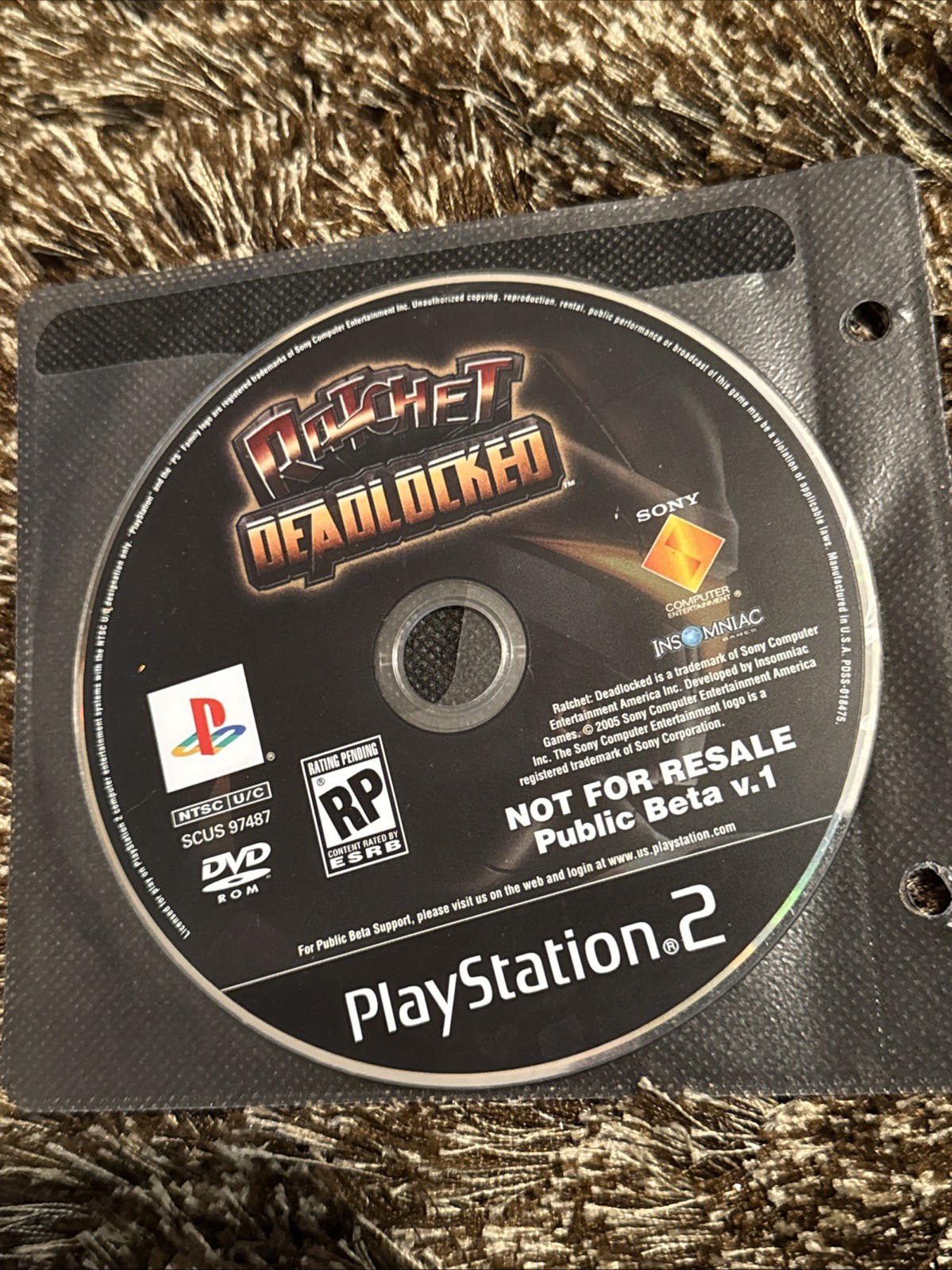 Ratchet Deadlocked Public Beta V.1 RARE Playstation 2  Disc Only Load Up Tested
