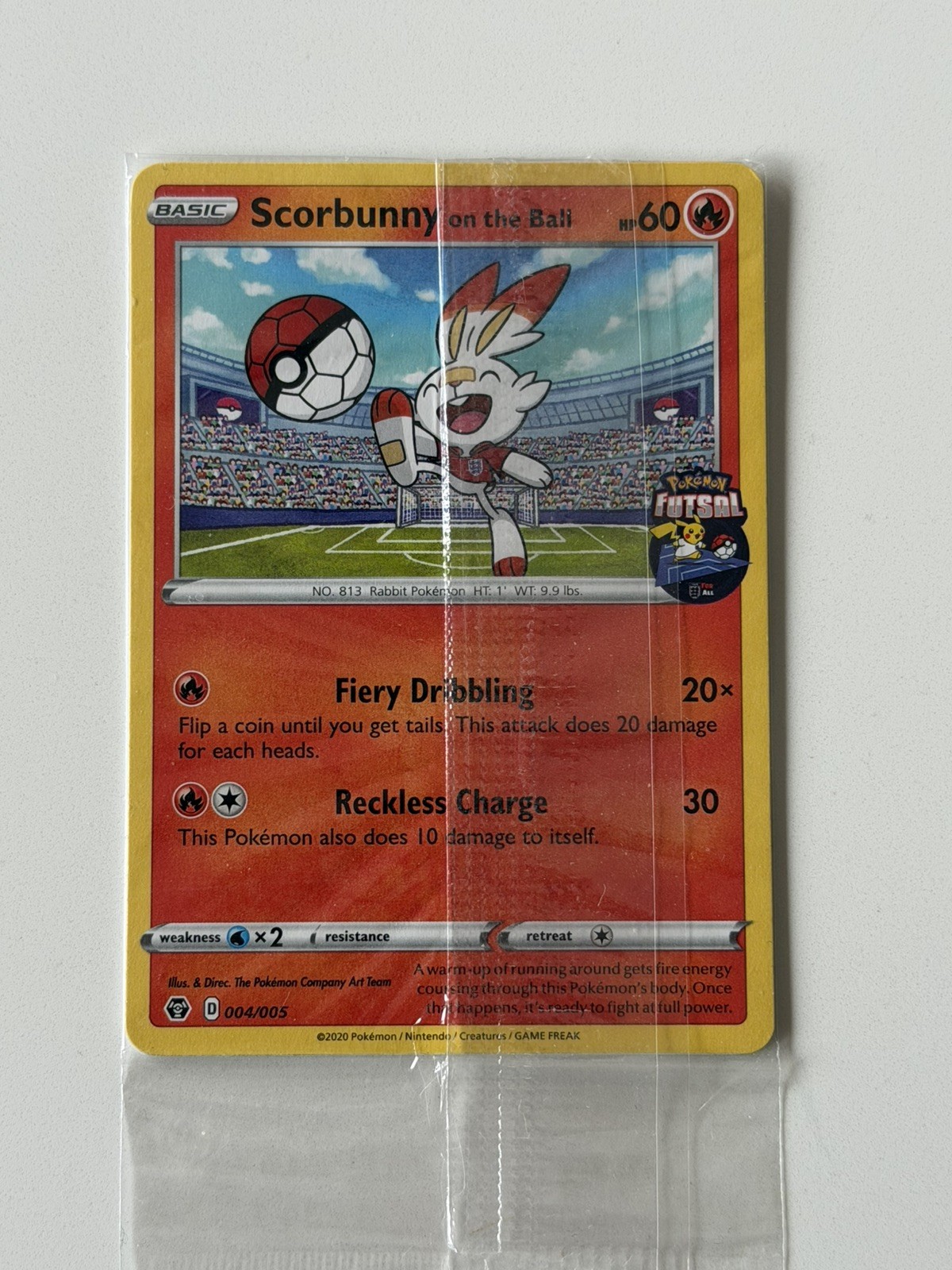 Pokémon TCG Scorbunny Promo Card On the Ball 004/005 Futsal UK Exclusive Sealed