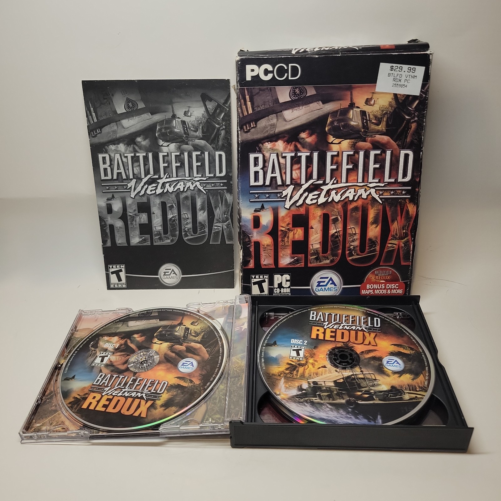 Battlefield Vietnam Redux Video Game PC + BONUS DISC (4 discs) EA Games-Box/Book