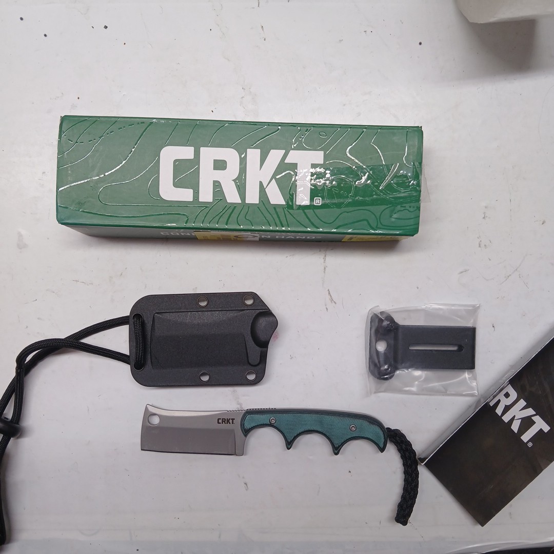 Rare CRKT Mini Meat Clever/ Razor Fixed Blade Discontinued 
