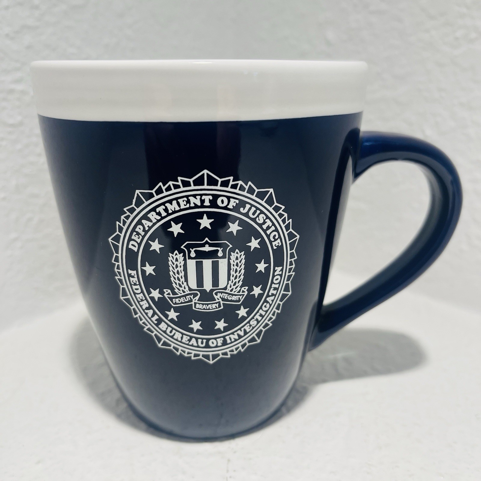 FBI Department of Justice Blue Ceramic Coffee Mug Federal Bureau Investigation