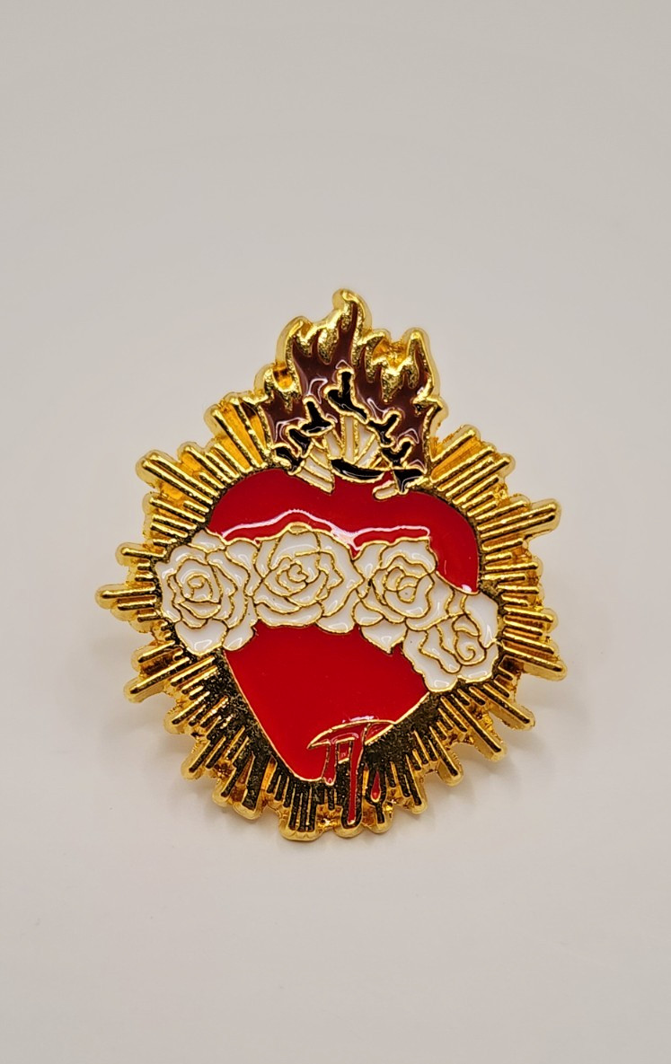 Jesus Sacred Heart Christian Catholic Religious Brooch Pin #2