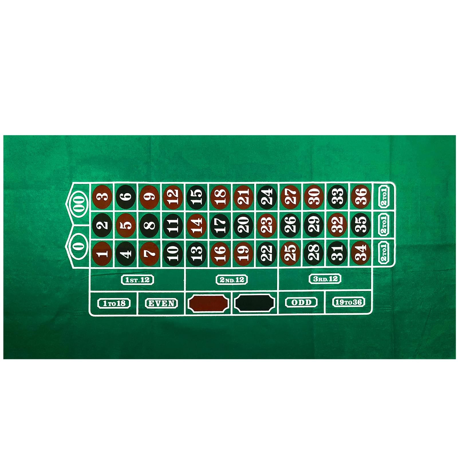 Roulette Table Top Felt Layout - 36