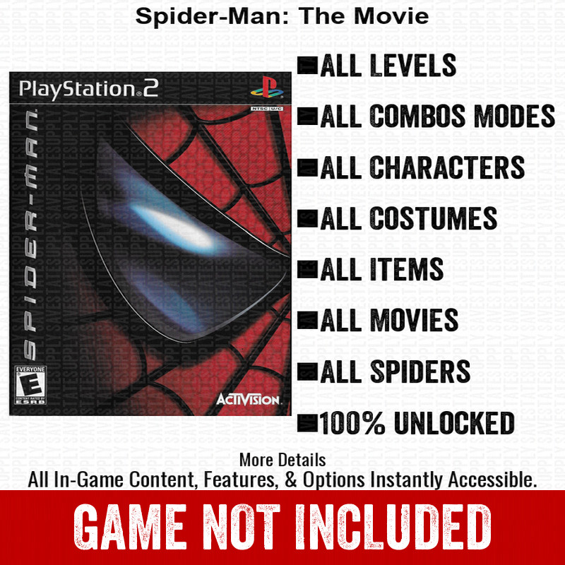 Spider-Man The Movie 100% All Items PS2 Memory Card CHEATS