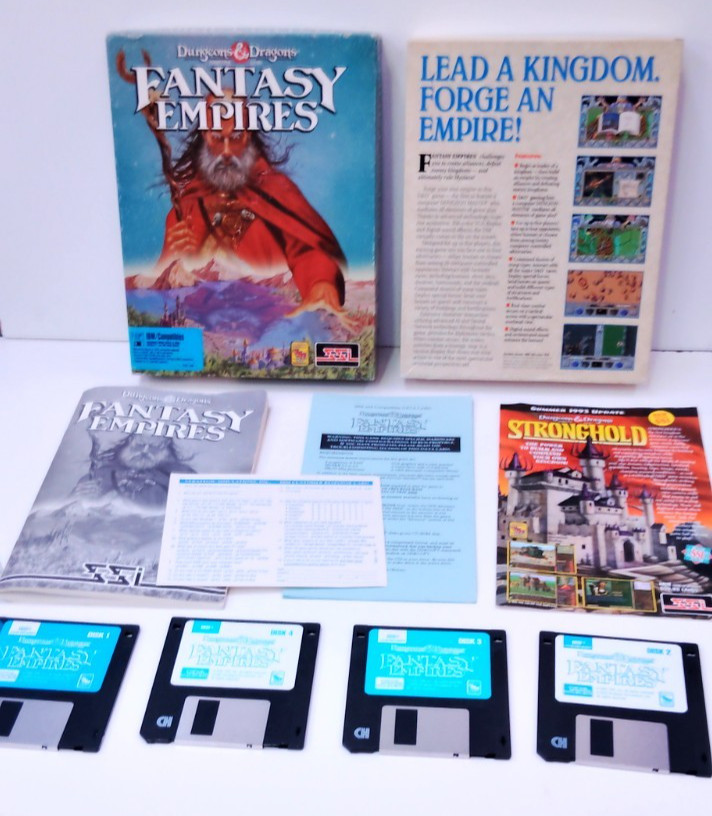Fantasy Empires 1993 Dungeons & Dragons Vintage IBM PC 3.5” floppy CIB