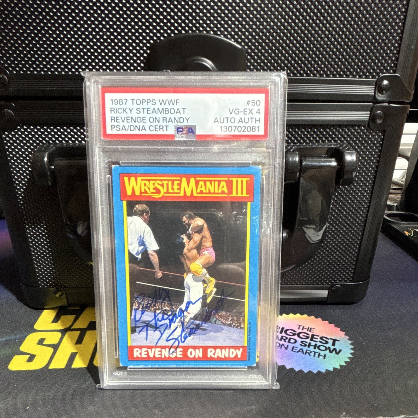 1987 Topps WWF WWE WrestleMania #50 Ricky Steamboat PSA Auto 