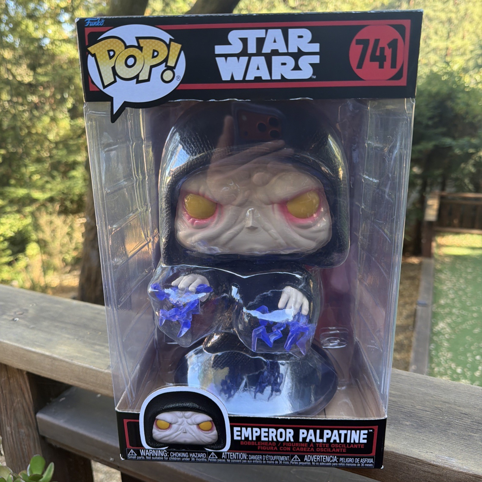 Jumbo Funko Pop Emperor Palpatine Bobblehead #741 With Protector