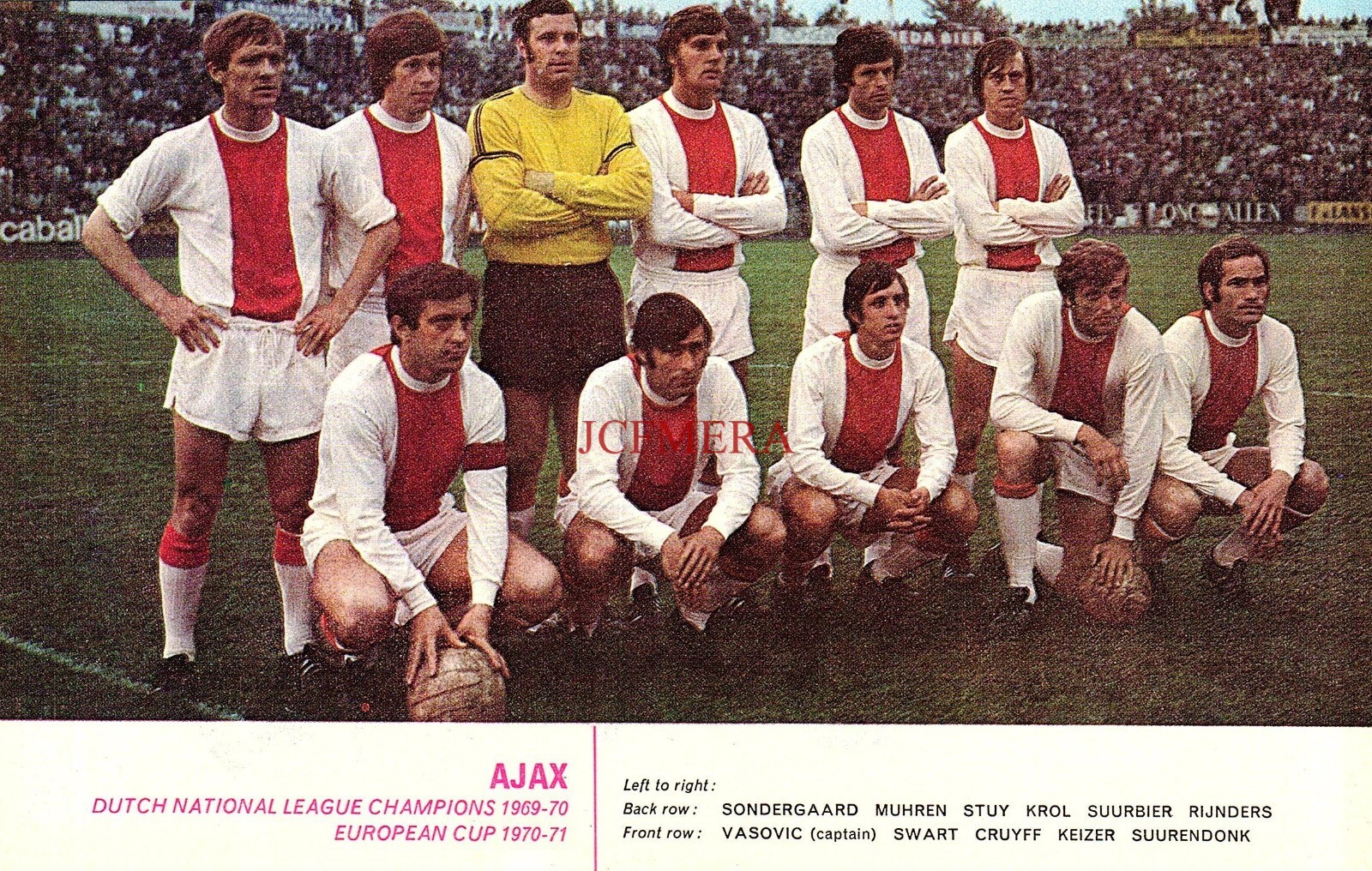 1970-1 AJAX F.C. Dutch European Cup Team Photo Print 154/04