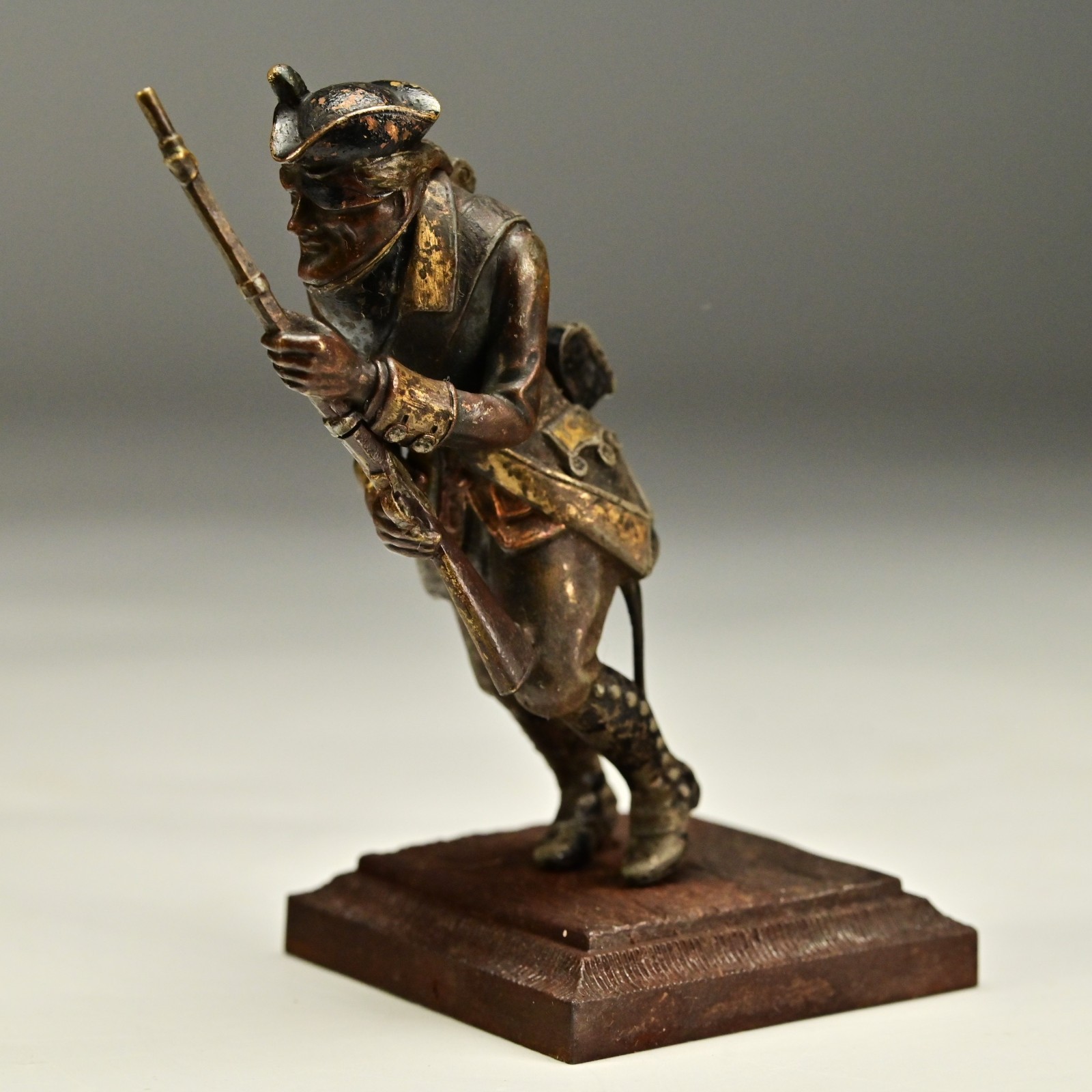 JOSEPH GLANZ Antique Original Bronze Soldier Figurine Match Cigar Holder Statue