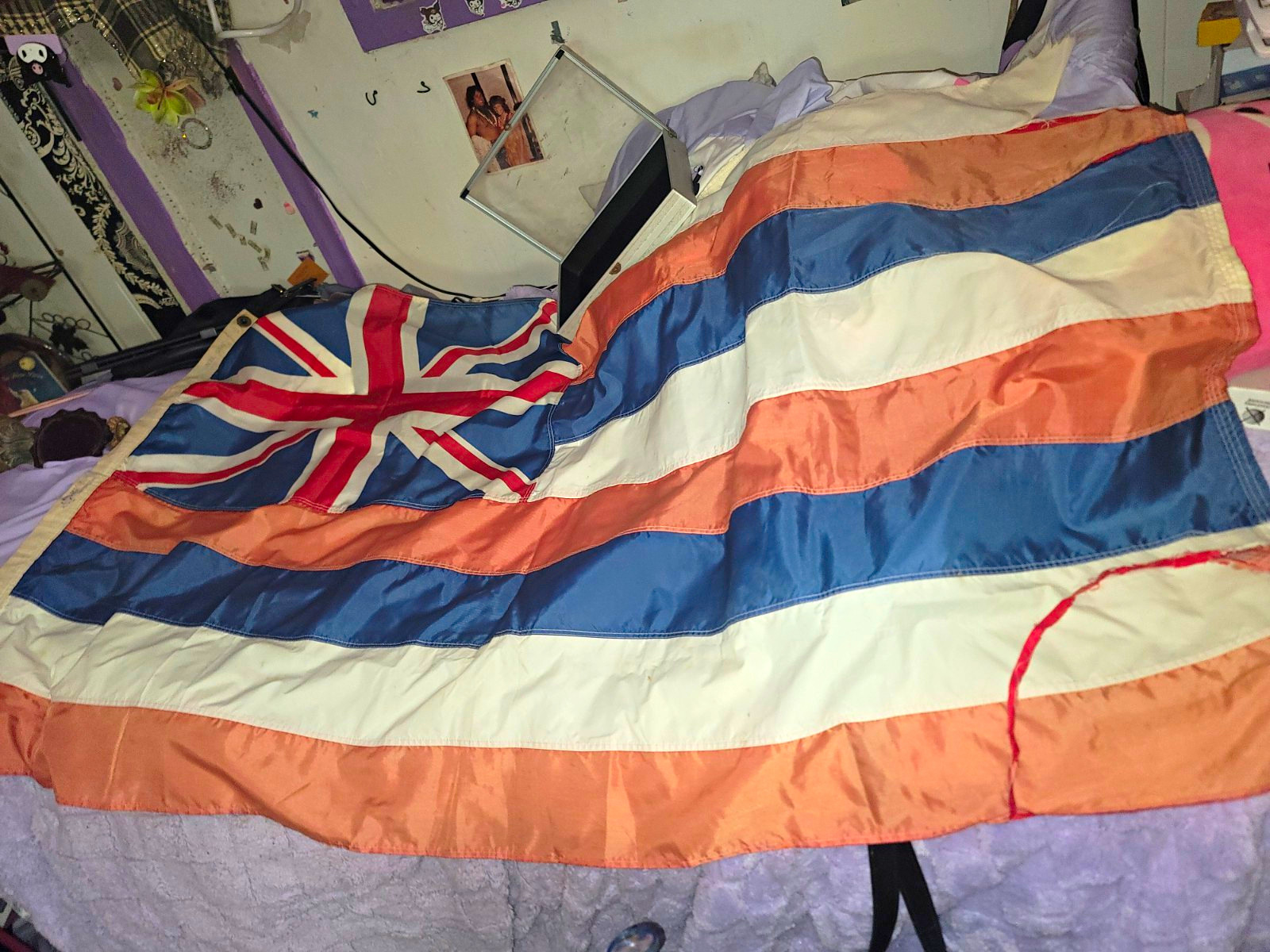Rare Vintage Paramount Flag Co Hawaii State Flag Nyl Glo San Francisco 3x5