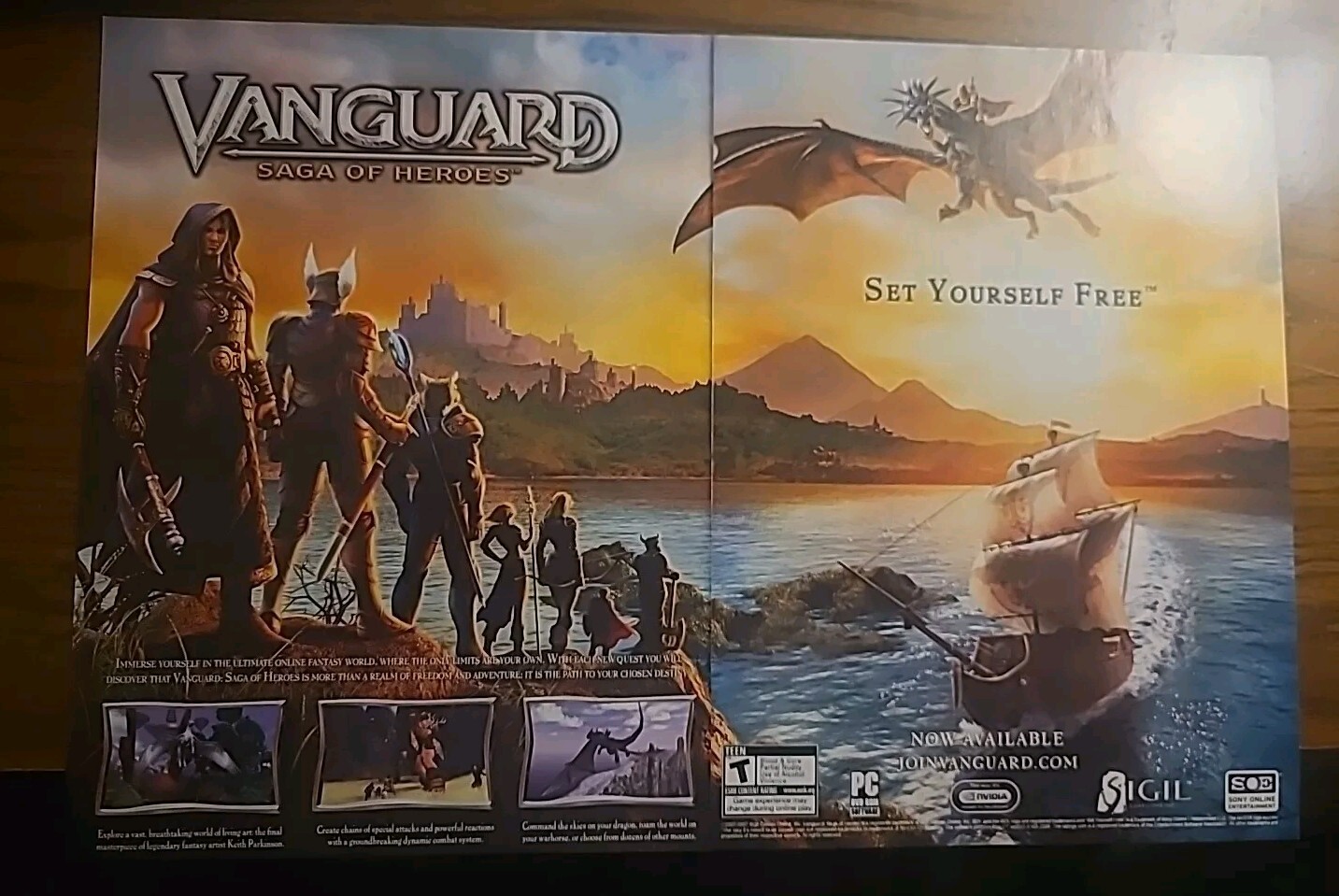 Vanguard Saga Of Heroes Print Ad 2007 16x11 Great To Frame 