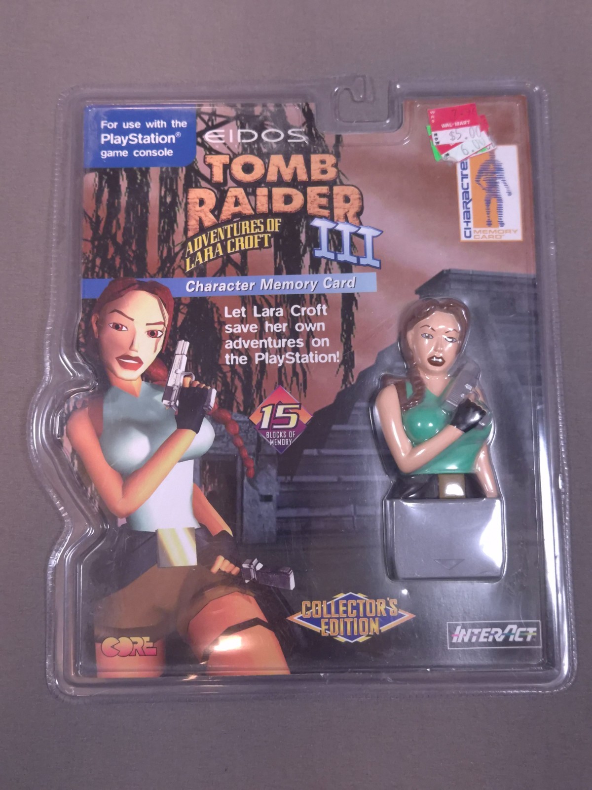 NEW Vintage 1998 TOMB RAIDER III Laura Croft PlayStation PS1 Memory Card SEALED
