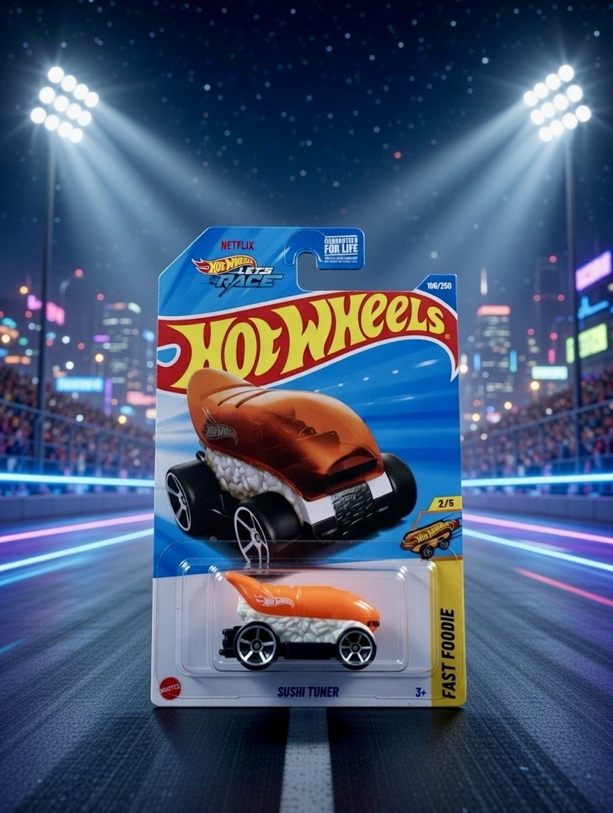2025 Hot Wheels Orange Sushi Tuner Fast Foodie 2/5 106/250