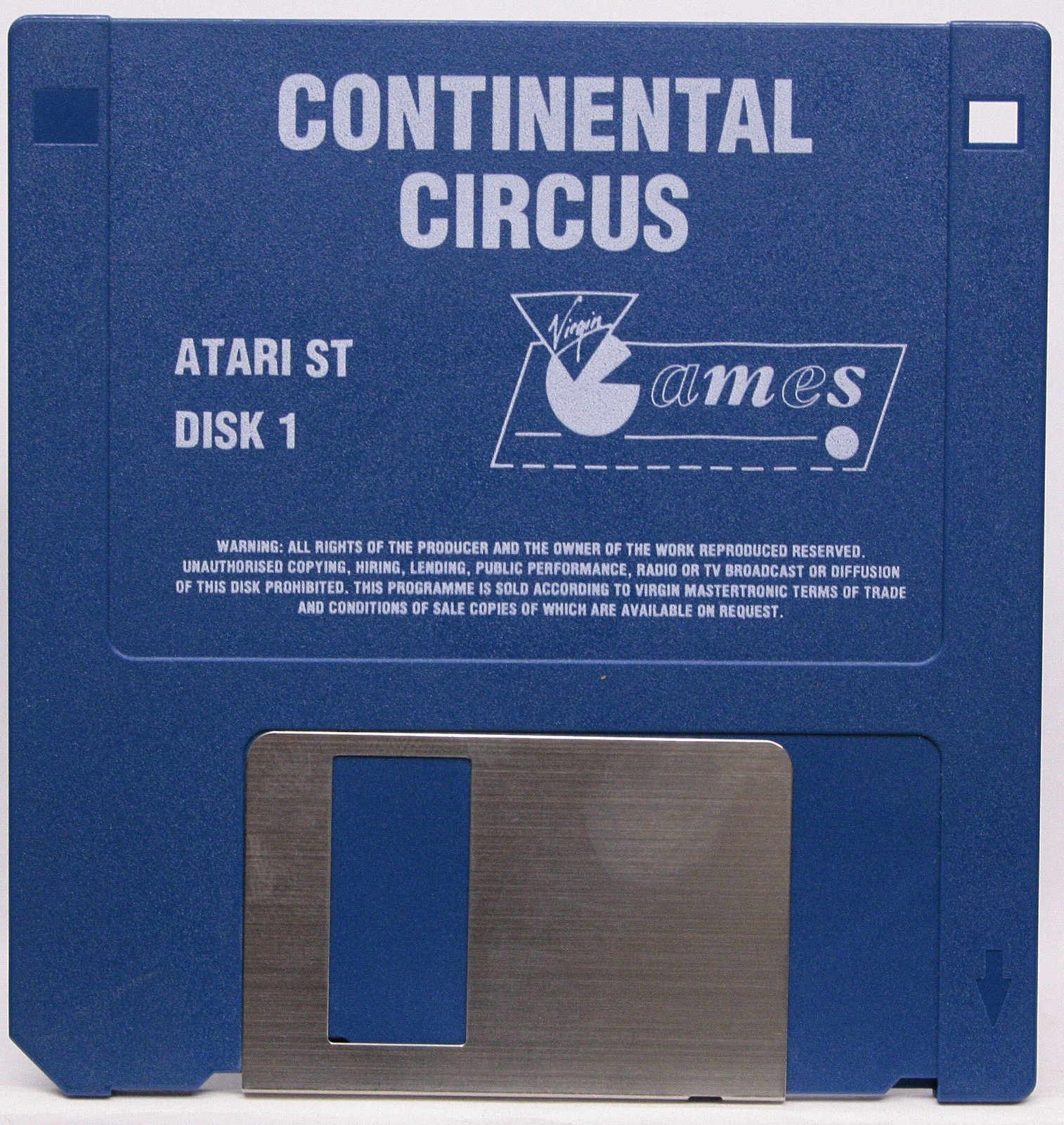 CONTINENTAL CIRCUS VIRGIN GAMES ATARI ST GAME USED EUROPEAN FR1 88806