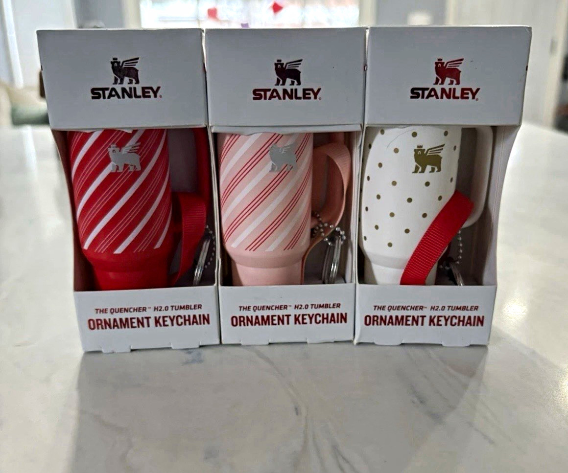 Stanley Quencher H2.0 Tumbler Ornament Keychain Holiday Collection Set of 3
