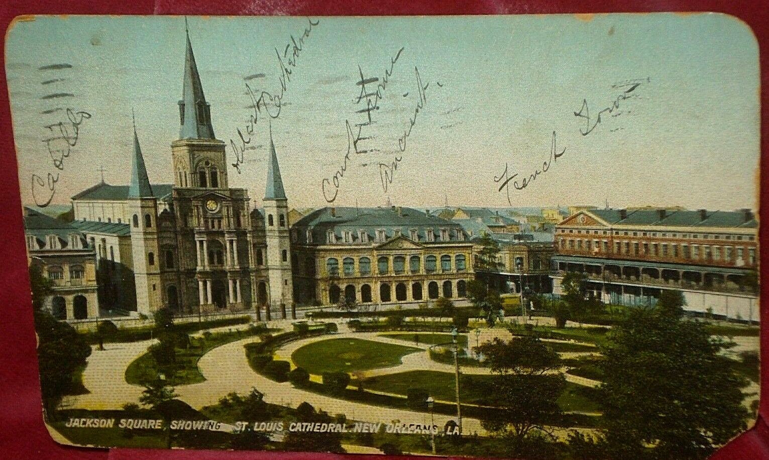 Jackson Square St Louis Cathedral 1908 Postcard New Orleans La 
