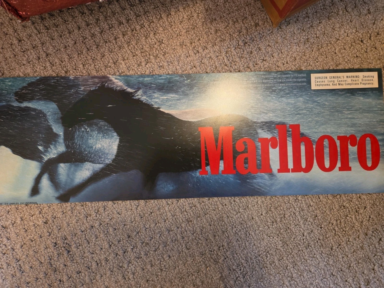2001 Marlboro Running Horses Vinyl/Plastic Sign Single Sided 8