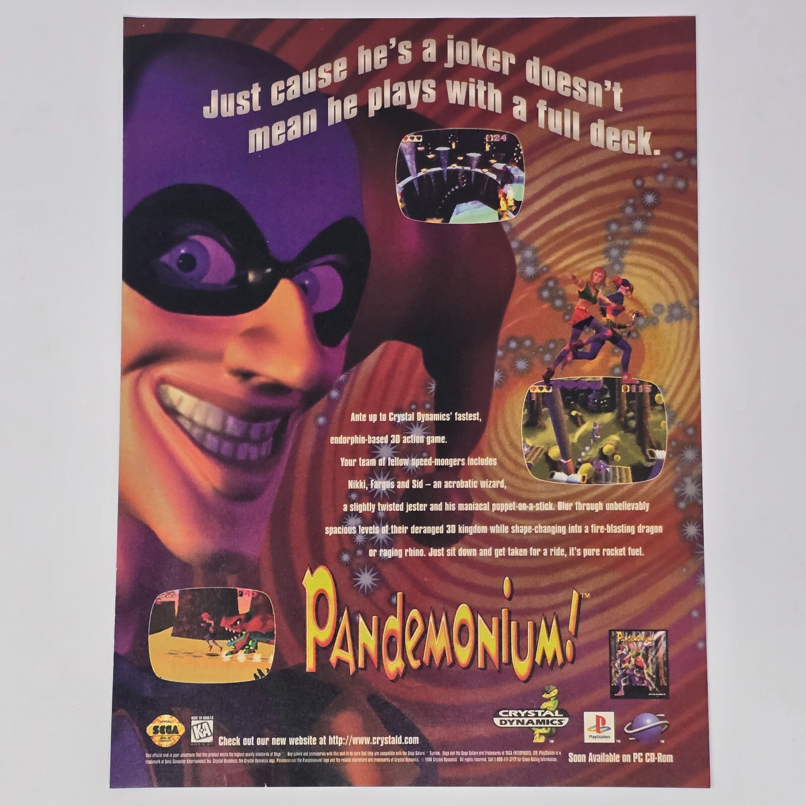 Pandemonium Sony PlayStation 1 PS1 Sega Saturn PC Print Ad/Poster Promo Art