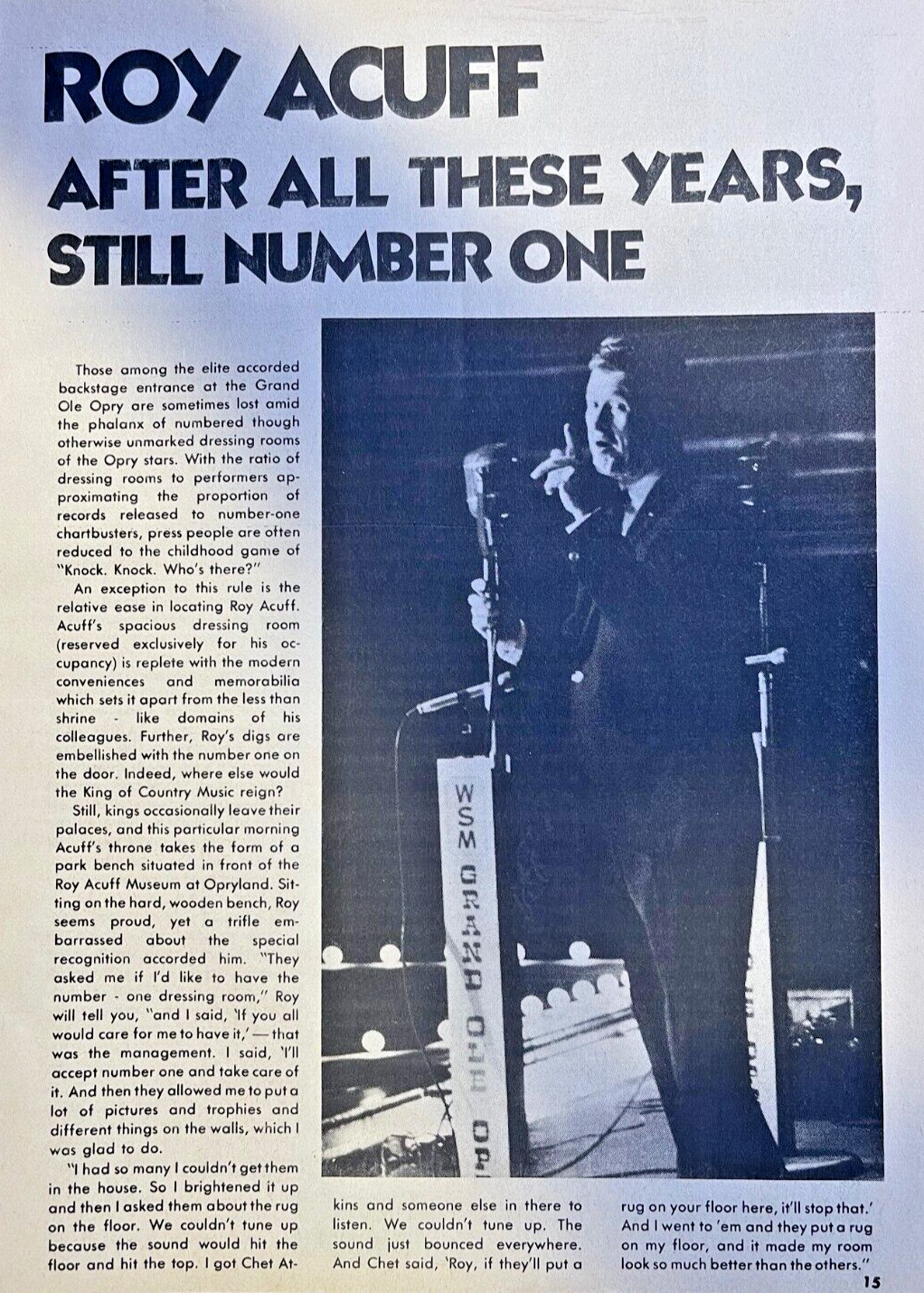 1978 Country Singer Roy Acuff