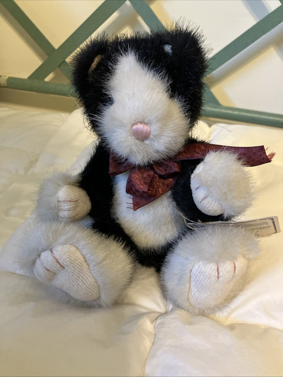 Boyds Bears Cat Kitten Plush Milton Penworthy  Jointed Arms Legs Green Eyes Tags