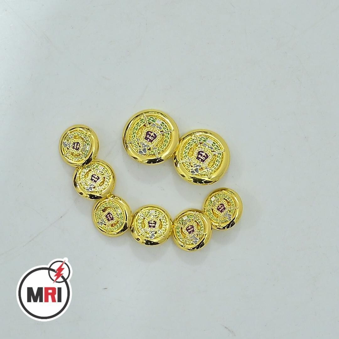 Omega Psi Phi Fraternity, Inc Custom Buttons for blazers in Gold color 8 Buttons