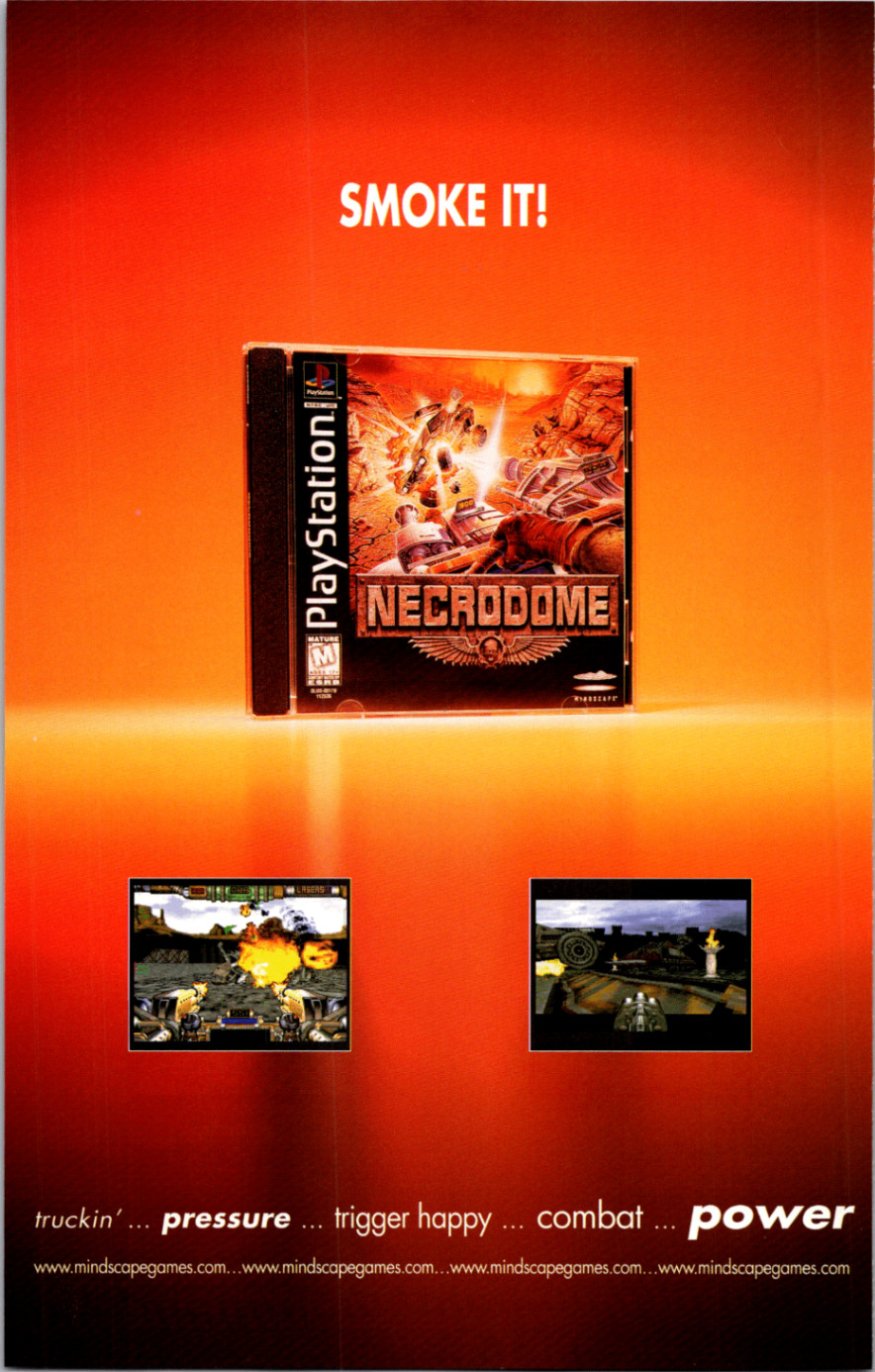 Necrodome PlayStation PS1 Mindscape Vintage Video Game Magazine Ad Print 1996