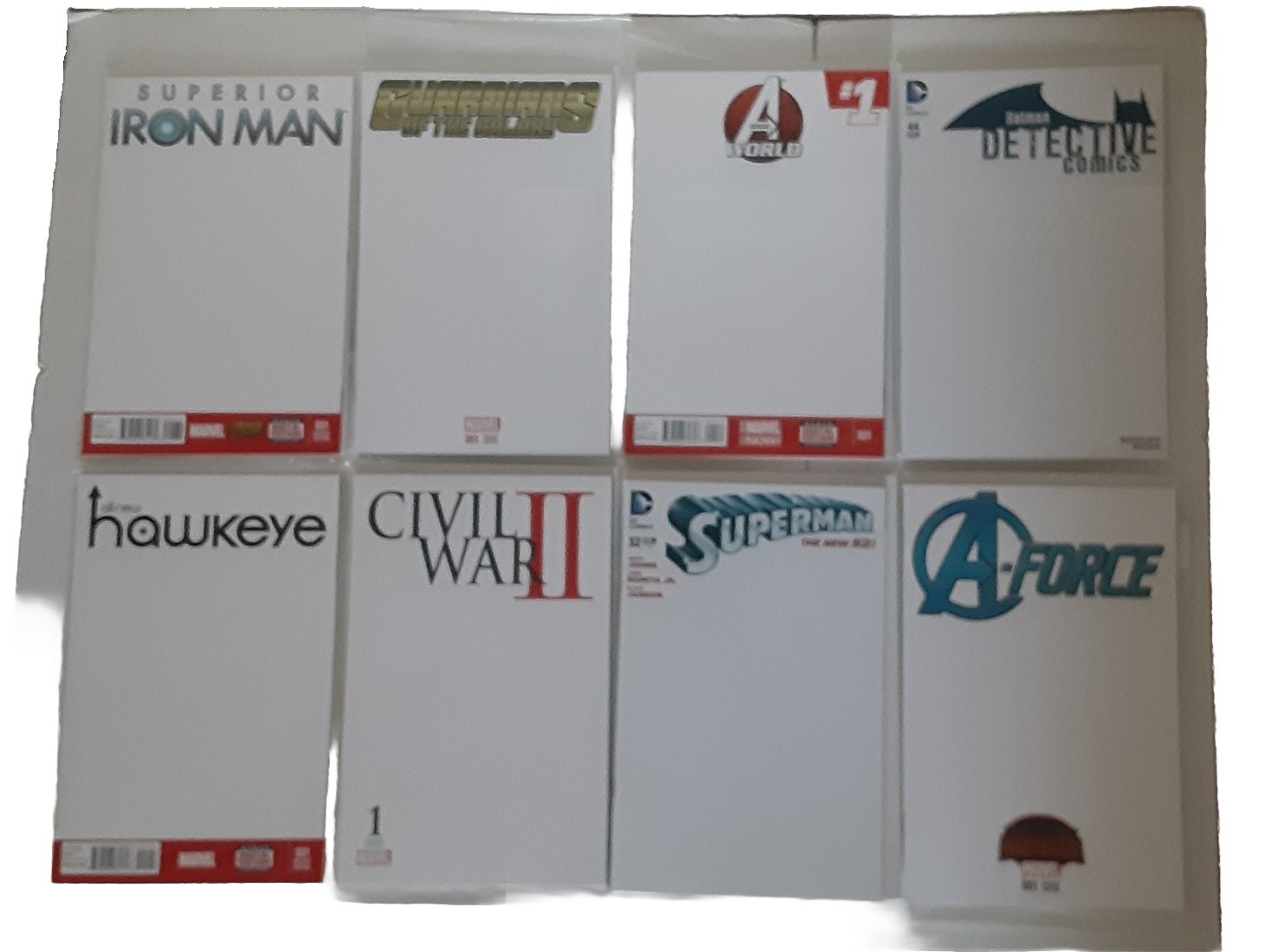 8 Copy lot  Marvel Blank Sketch Cover Variants SUPERMAN BATMAN civil war GOTG