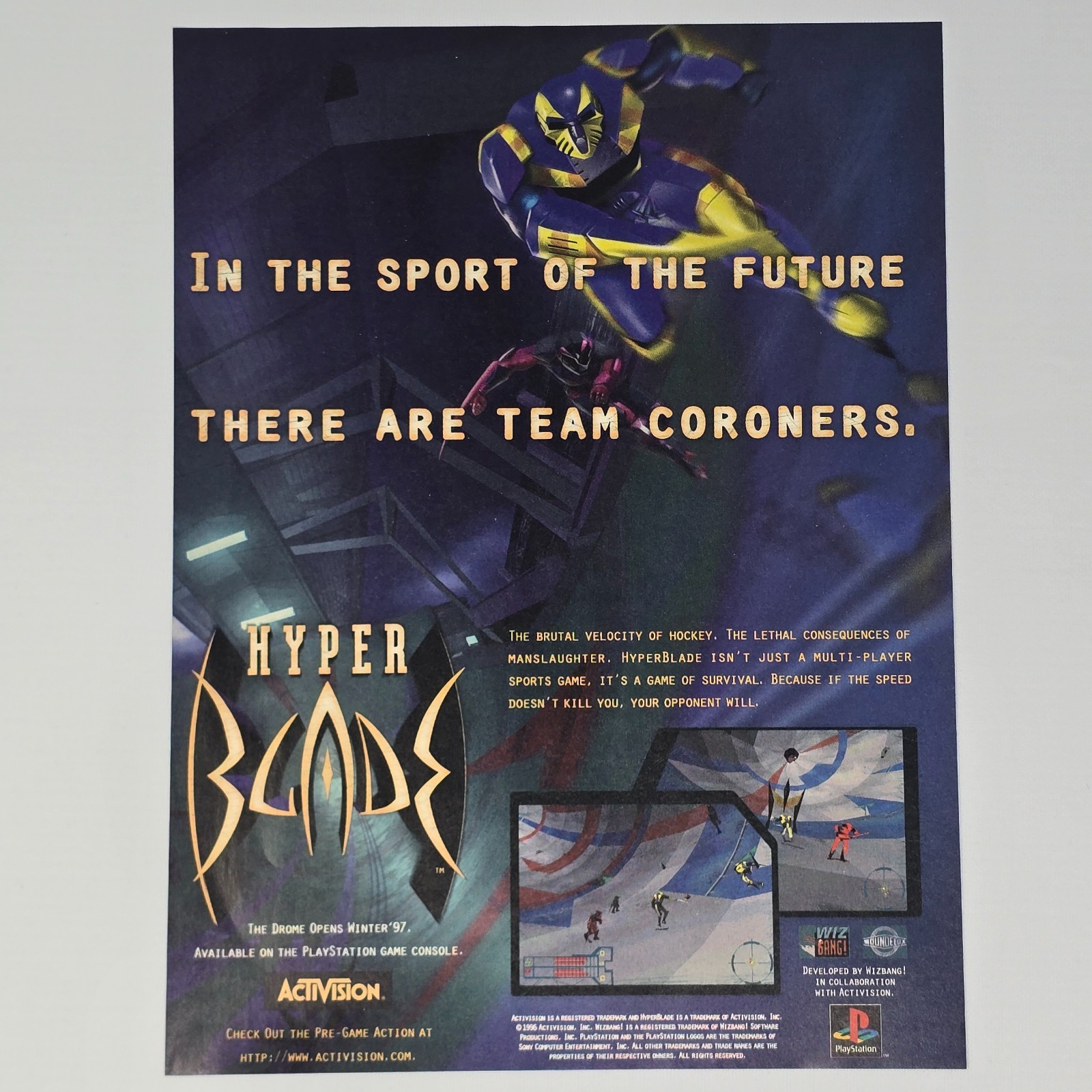 Hyper Blade Sony PlayStation 1 PS1 Coroners Print Ad/Poster