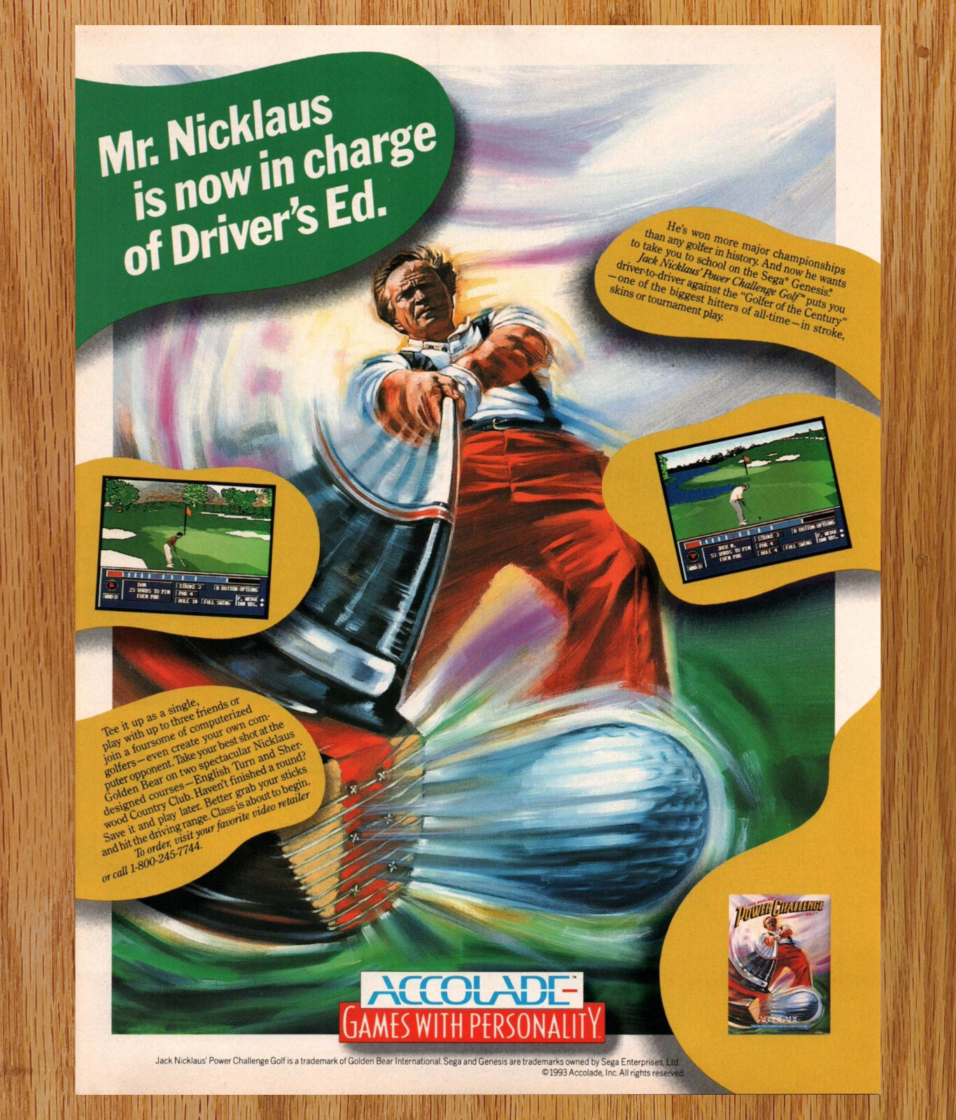 Jack Nicklaus Power Challenge Golf - Video Game Print Ads Poster Promo Art 1993