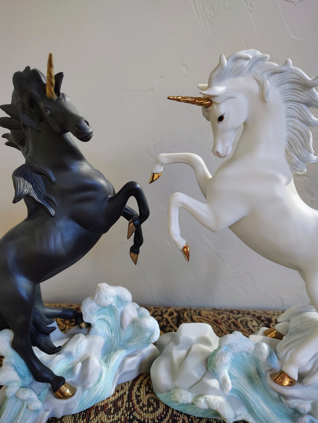 Princeton Gallery “Thunder and Lightning” Fine Porcelain Unicorn Figurines 1995