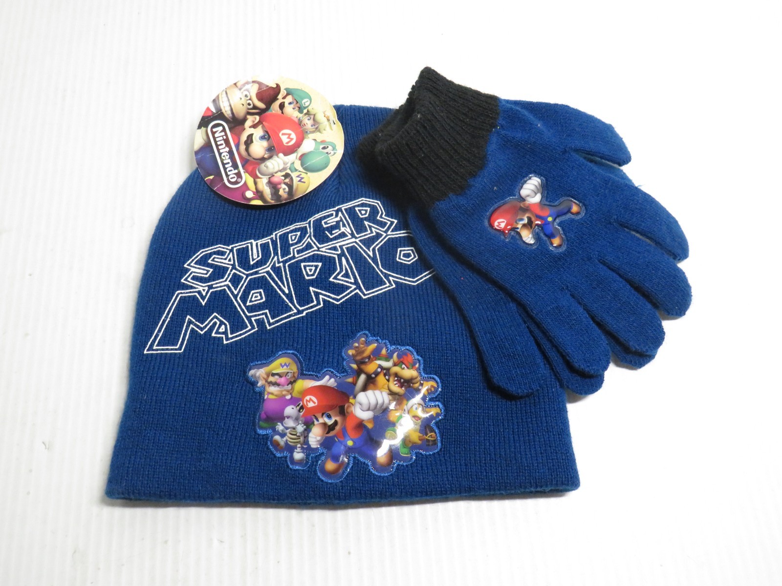 NWT 2008 Super Mario Beanie + Pair of Gloves Kids Size Nintendo Animations