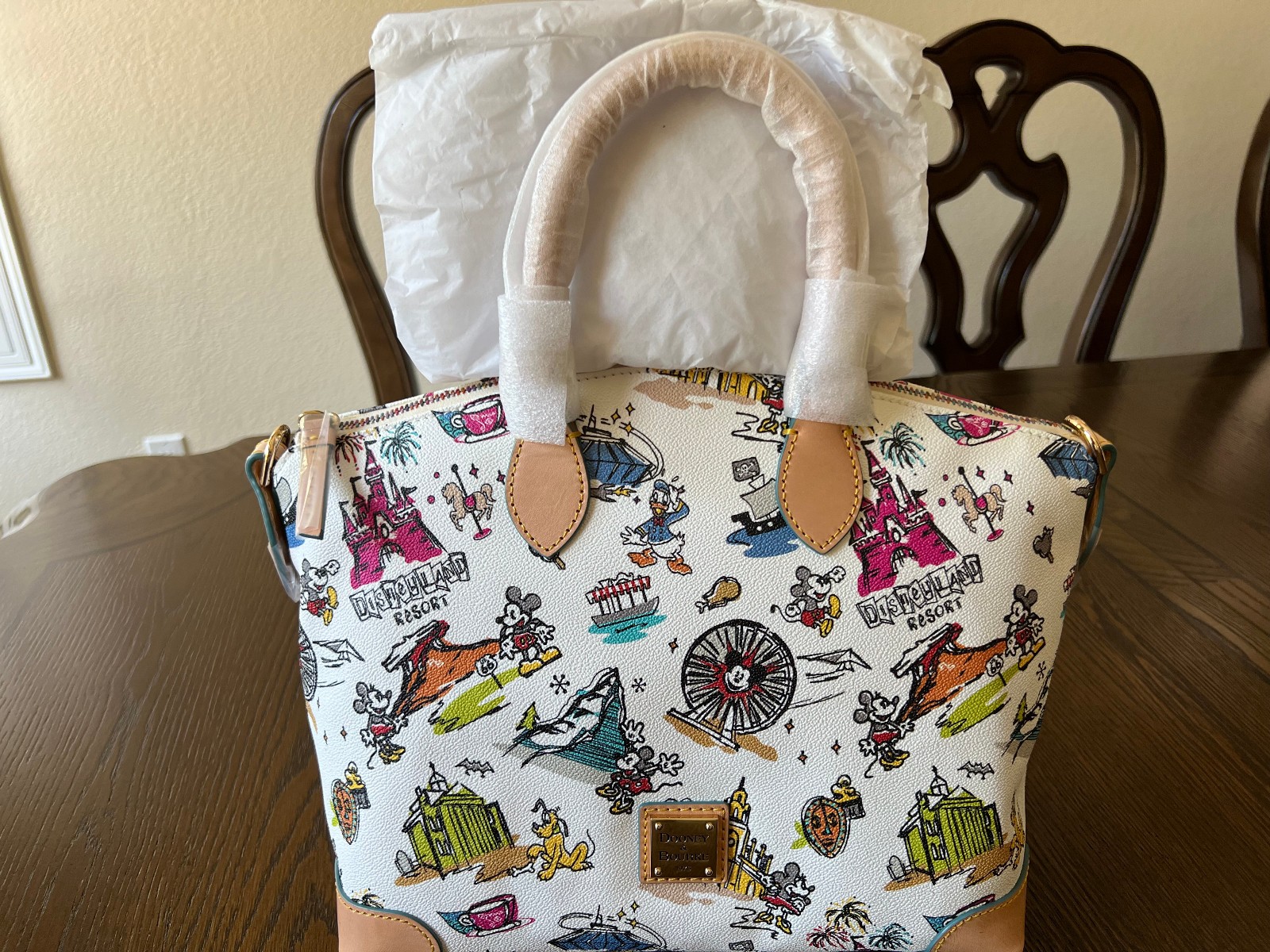 NWT Dooney & Bourke Disneyana Disneyland DLR Sketch Satchel with colored zipper