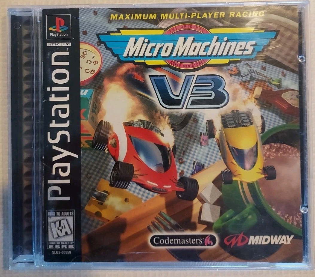 Micro Machines V3 (Sony PlayStation 1, 1997) Complete CIB - Tested - Works