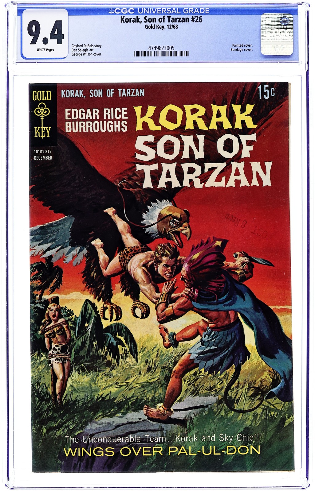 Korak Son of Tarzan #26 CGC 9.4 1968 4749623005