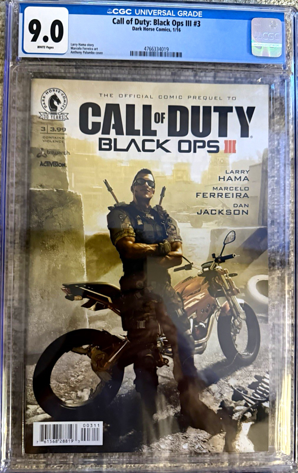Call of Duty: Black Ops III #3 CGC 9.0 White Dark Horse White pages 2016 Prequel