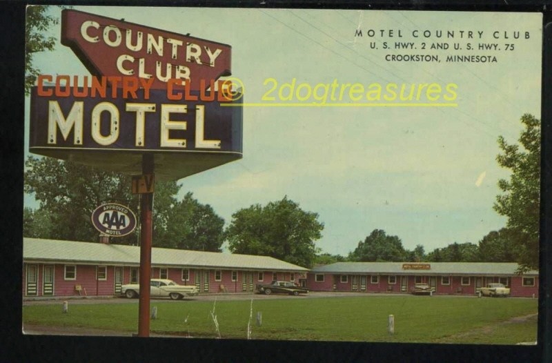 Motel Country Club Hwy 2 75 Crookston Mn Minnesota Old Cars Polk County Postcard