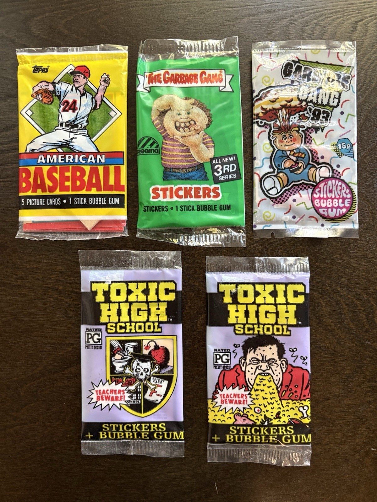5x Sealed Packs Various Releases UK Baseball GG93 Toxic High Aussie Garbage Gang
