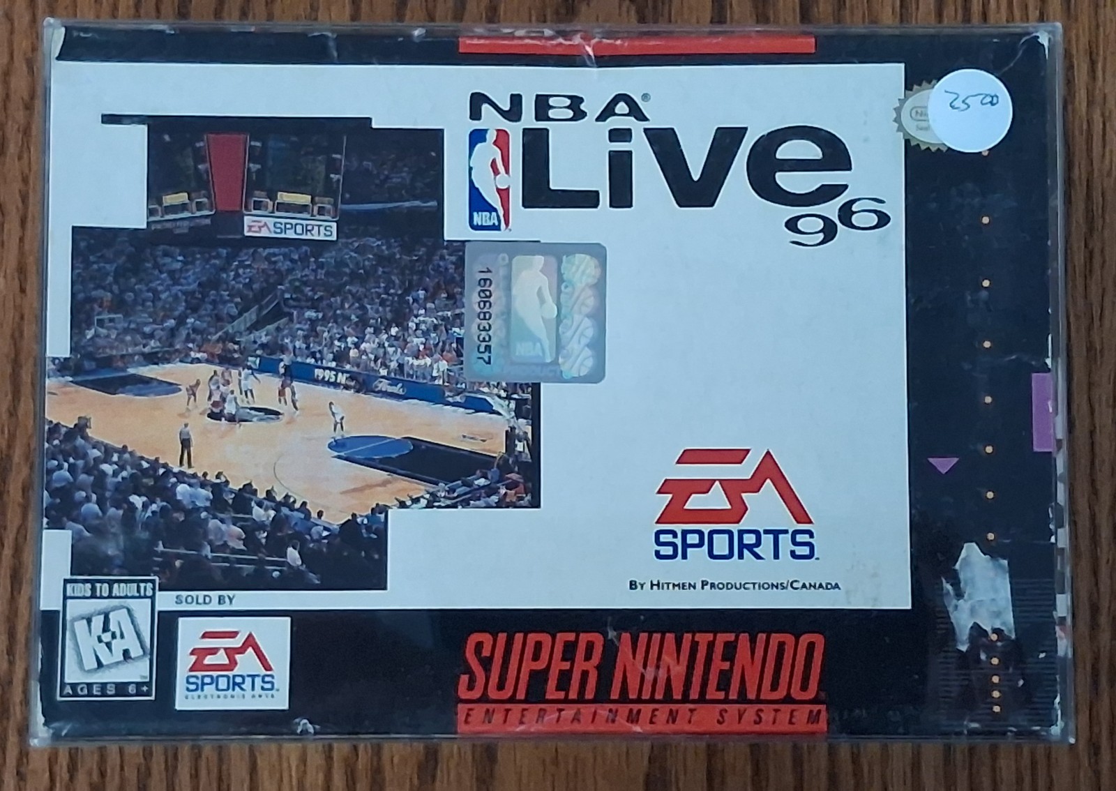 NBA Live 96 SNES Box Manual registration cartridge tray protector