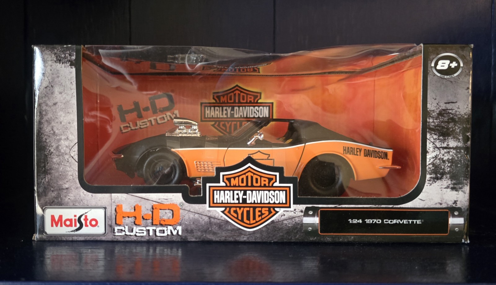 1970 Chevrolet Corvette Harley Davidson Black/Orange 1/24